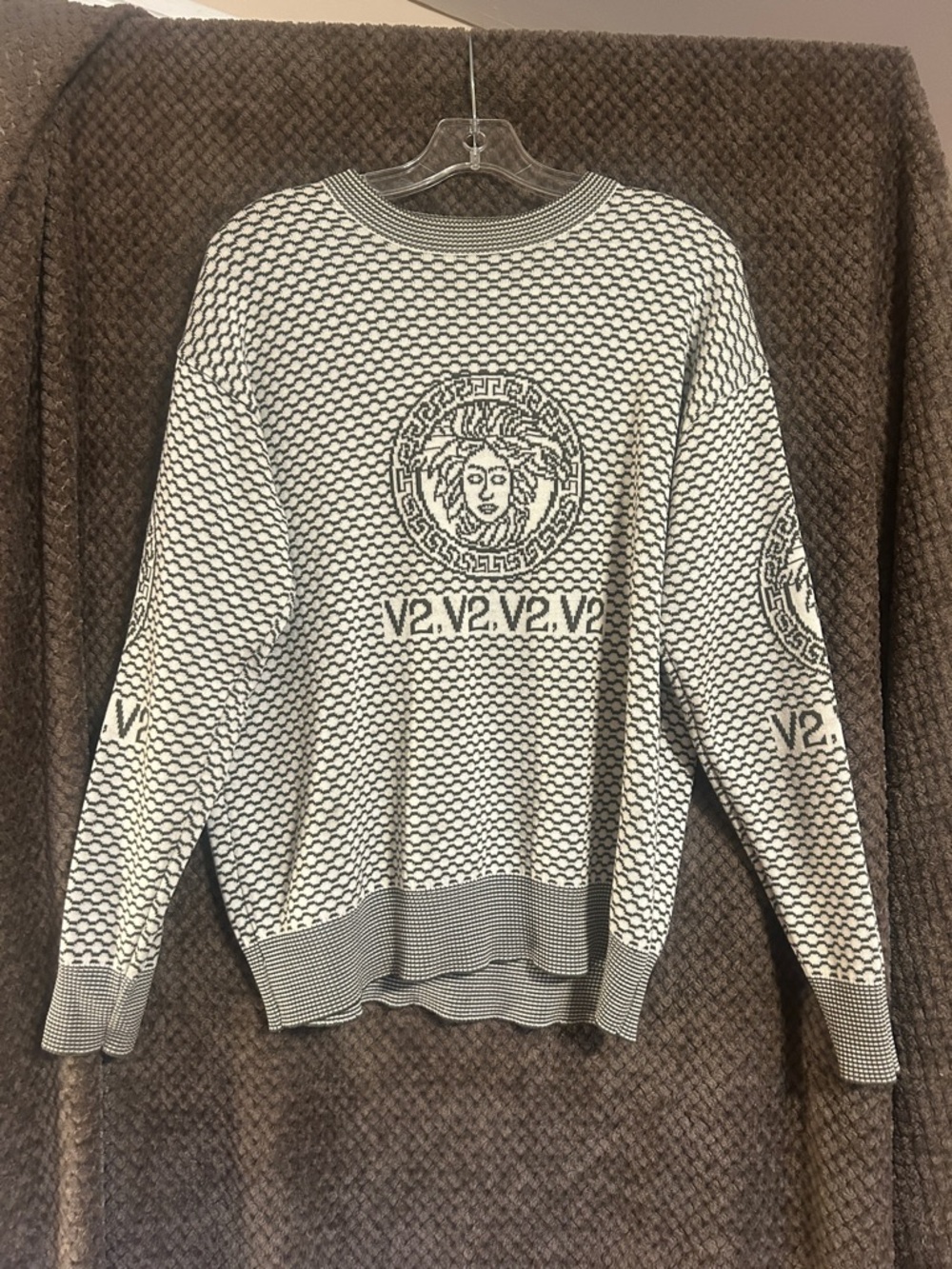 Men's Black and White V2 Knit Sweater